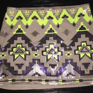 Express sequin mini skirt